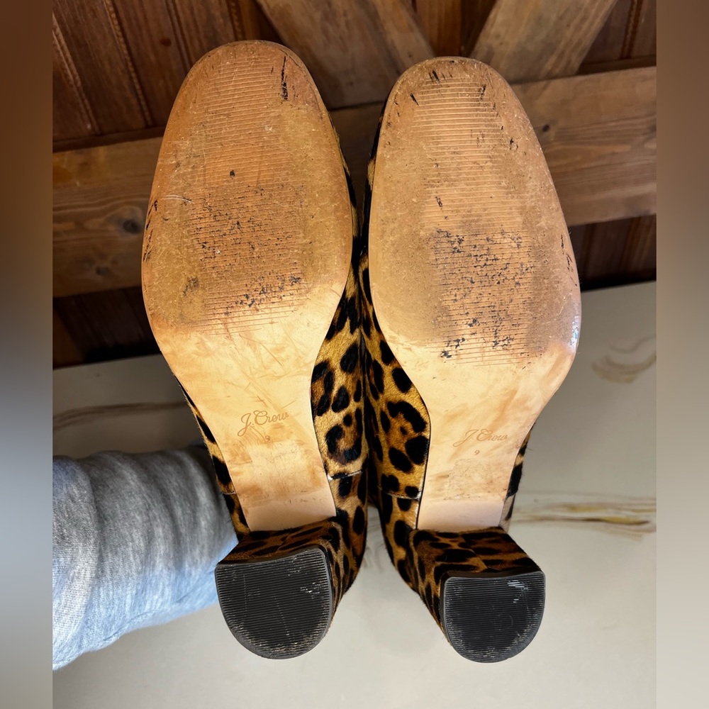 J Crew Sadie Womens Brown Ankle Boot Leopard Print Calf Hair Women’s Size 9 - Picture 8 of 9